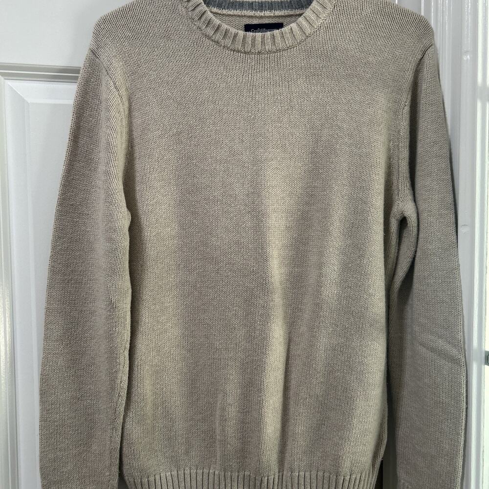 Croft & Barrow Men's Pullover Sweater Size Small, Long Sleeve, Crew Neck, Beige